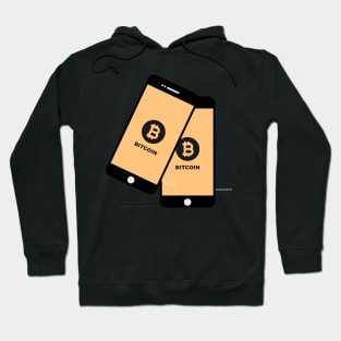 bitcoin digital assets currency in smart phone display Hoodie